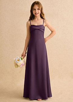 Azazie Mirabella Girls Formal Flower Girl Klänningar Klänning Tubklänning i Stretch Satin Hjärtformad urringning image5