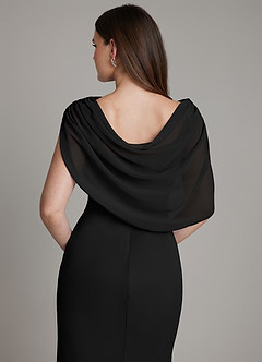 Azazie Hadley Bridesmaid Dresses Black Mermaid Pleated Chiffon Dress image2