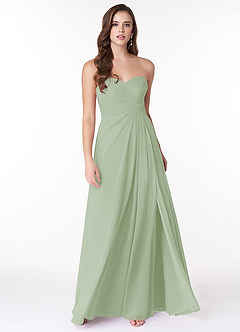 Azazie Arabella Allure Robes de demoiselle d'honneur Robe Trapèze Convertible en Mousseline de soie Encolure en Forme de Cœur Vert Sauge image4