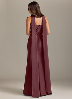 Azazie Kinsley Bridesmaid Dresses Sangria Mermaid Side Slit Stretch Satin Dress image2