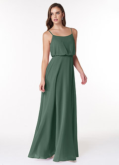 Azazie Lupe Brautjungfernkleider A-Linie Schaufel Chiffon Kleid Seemoos image4