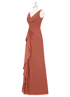 Azazie Julianna Bridesmaid Dresses Clay A-Line Chiffon Dress image8