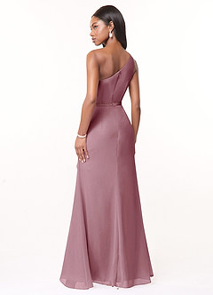 Azazie Liza Bridesmaid Dresses Vintage Mauve Mermaid One Shoulder Chiffon Dress image4