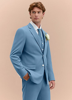 front James Acier Bleuté Costume 3 pièces