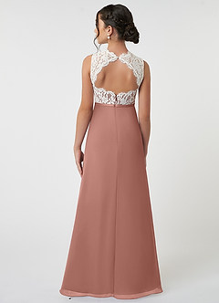 Azazie Rana Junior A-Linie Spitze Chiffon Kleid Zedernrose image2
