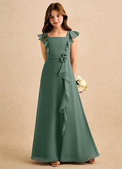 Azazie Soso Girls Formal Flower Girl Klänningar Klä A-Line i Chiffong Plisserad image5