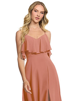 Azazie Jean Bridesmaid Dresses MAI TAI A-Line Chiffon Convertible Dress image4