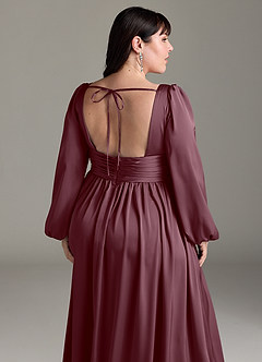 Azazie Norah Bridesmaid Dresses Sangria A-Line Stretch Satin Dress image13