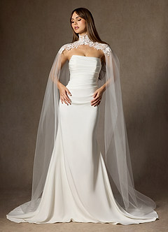 front Cape en tulle et dentelle brodée