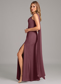 Azazie Kinsley Bridesmaid Dresses Sangria Mermaid Pleated Chiffon Dress image3
