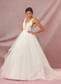 Azazie Toni Wedding Dresses Ball-Gown Sequins Tulle Chapel Train Dress image5