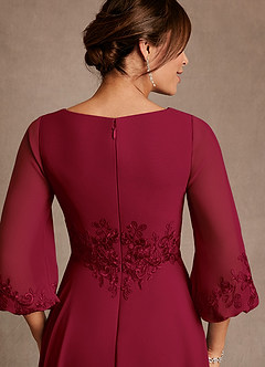 Azazie Yorba Abiti per la Madre della Sposa Abito A-Line in Chiffon Pizzo Borgogna image6