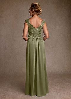 Azazie Amethyst Mother of the Bride Dresses Pistachio A-Line Lace Dress image2