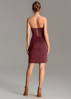 Azazie Adrienne Bridesmaid Dresses Cabernet Mermaid Corset Stretch Satin Convertible Dress image8