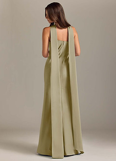 Azazie Kinsley Bridesmaid Dresses Moss Green Mermaid Side Slit Stretch Satin Dress image2
