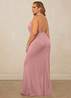 Christian Siriano Bridal for Azazie 1018 Venta Final Vestido de Cabernet de Malla de Corte Recto con Plisado image13