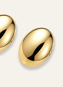 front Oval Dome Stud Earrings