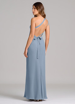 Azazie Monroe 신부 들러리 드레스 쉬스 한쪽 어깨 쉬폰 바닥 길이 드레스 image2