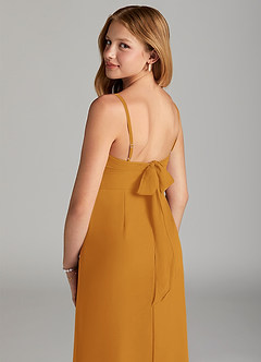 Azazie Mai Junior Butterscotch Sheath Pleated Chiffon Dress image6