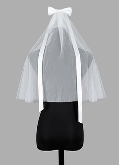 front Bow Split Elbow Length Veil