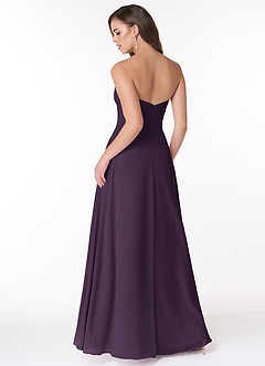 Azazie Arabella Allure Vestidos de damas de honor Vestido de Ciruela de Gasa de Corte en A Convertible con Escote de Corazón image10