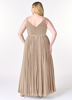 Azazie Raychelle Bridesmaid Dresses Taupe A-Line V-Neck Chiffon Dress image9