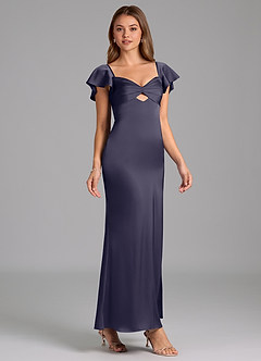 Azazie Demia 신부 들러리 드레스 쉬스 스윗하트 네크라인 스트레치 새틴 발목 길이 드레스 image4