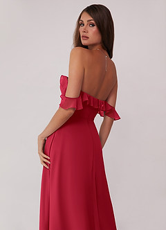 Barbie ♥ Azazie Final Sale Scarlet A-Line Off the Shoulder Chiffon Convertible Dress image5