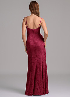 Azazie Amyra Jurken voor bruidsmeisjes Converteerbaar Jurk van Bloemen Burn-out met Zeemeermin Off the Shoulder Bourgondië image7