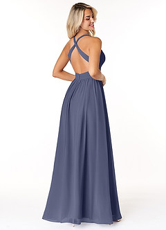 Azazie Ashia Final Sale Stormy A-Line Pleated Chiffon Dress image2