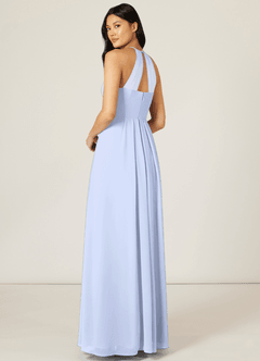 Azazie Sarah Bridesmaid Dresses Ice Empire Pleated Chiffon Dress image5