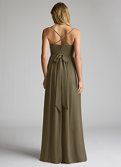 Azazie Llana Gravid brudtärna klänningar Klänning A-Line Golvlängd Chiffong image4