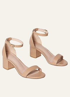 front Sandalias de tacón en bloque con hebilla de una correa