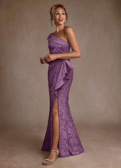 Azazie Hampton Mother of the Bride Dresses Wisteria Mermaid One Shoulder Floral Burnout Dress image2