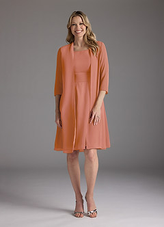 Azazie Shirley Mother of the Bride Dresses MAI TAI A-Line Scoop Pleated Chiffon Dress image1