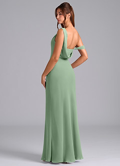 Azazie Madelyn Bridesmaid Dresses Matcha Mermaid Off the Shoulder Chiffon Convertible Dress image6