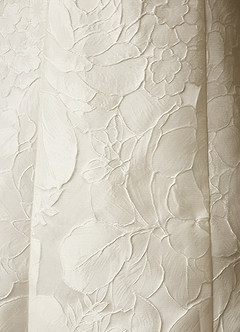 Azazie Janet Wedding Dresses Antique White A-Line Square Neckline Floral Jacquard Dress image6