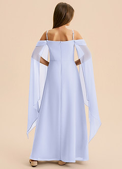 Azazie Moana Junior Linia A Pofałdowany Szyfon Długość podłogi Młodsza druhna Sukienka image5