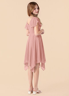 Azazie Janeaurelia Junior Rosette A-Line Pleated Chiffon Dress image2