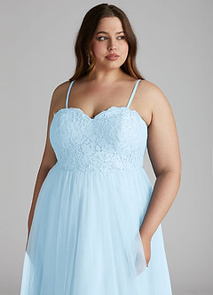 Azazie Roni Bridesmaid Dresses Sky Blue A-Line Sweetheart Neckline Tulle Convertible Dress image13