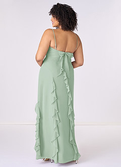 Barbie ♥ Azazie Bridesmaid Dresses Agave Sheath Bow Chiffon Dress image7