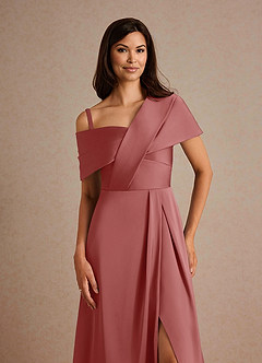 Azazie Milton Mère de la mariée Robes Robe Trapèze en Satin extensible Plissée Antique Rose image3