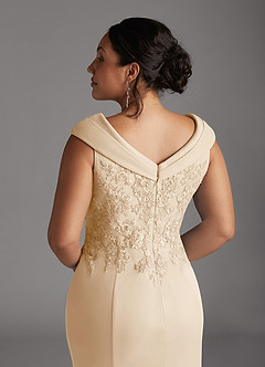 Azazie Calathea Mother of the Bride Dresses Champagne A-Line Lace Dress image7