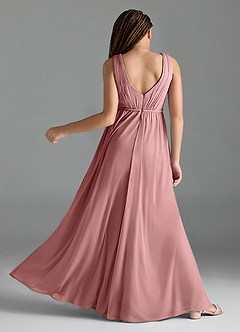Azazie Tanicia Junior Dusty Rose A-Line Mesh Dress image5
