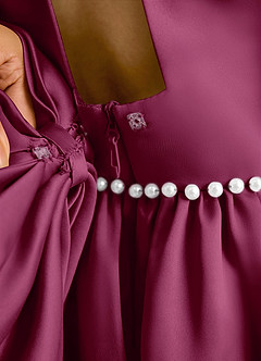 Azazie Daisies Robe Demoiselle D'honneur Fillette Robe Princesse en Mat Satiné Arc Mûre image8