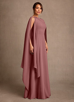 Azazie Liddie Mother of the Bride Dresses Desert Rose A-Line Pleated Chiffon Dress image2