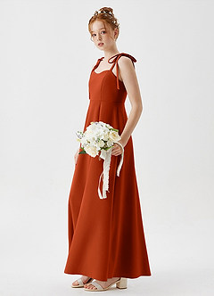 Azazie Rosey Junior Vestido de Pimenton de Crepé elástico de Corte en A con Escote de Corazón image3