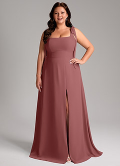 Azazie Debra Bridesmaid Dresses Amethyst A-Line with Pockets Chiffon Convertible Dress image1