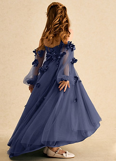 Azazie Karrie Flower Girl Dresses Stormy A-Line with Sleeves Tulle Dress image6