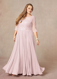 Azazie Corinne Mother of the Bride Dresses Blushing Pink A-Line Sequins Chiffon Dress image10